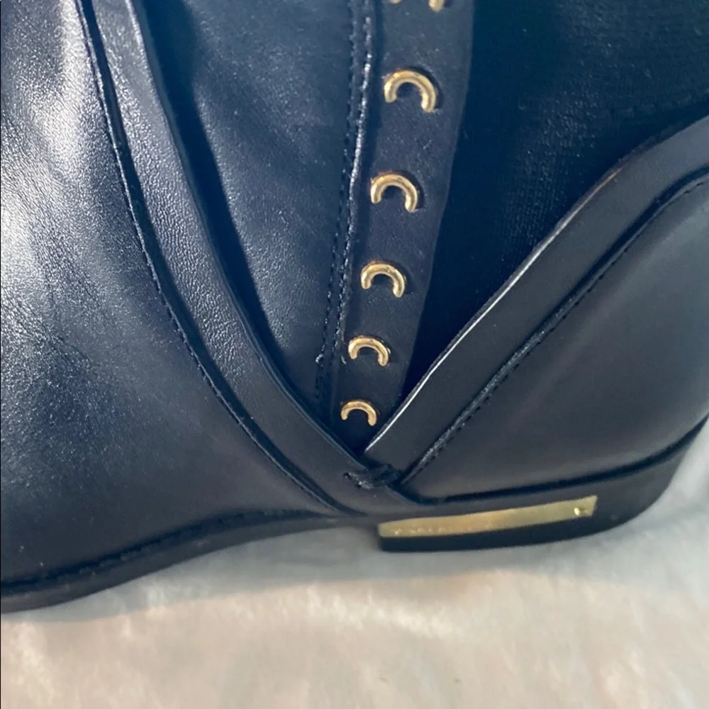 Vince Camuto Paterra Black Fashion Rounded Toe Riding Studded Knee Boots
